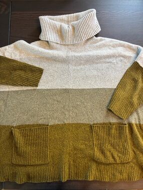 LOFT Striped Ribbed Knit Sweater